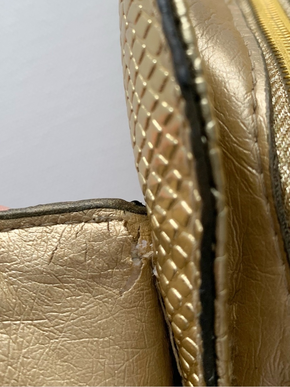 Versace Gold Leather Clutch with Textured Trims - Picture 8 of 10